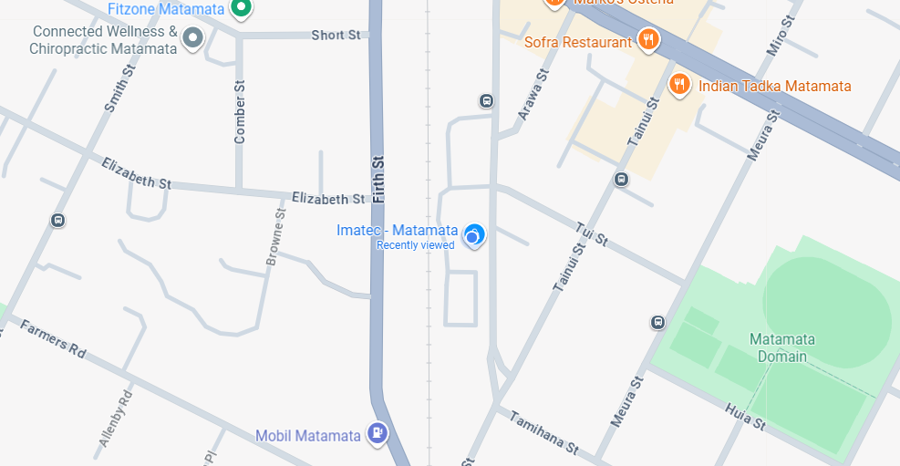 Map showing Imatec Matamata location at 25 Arawa Street